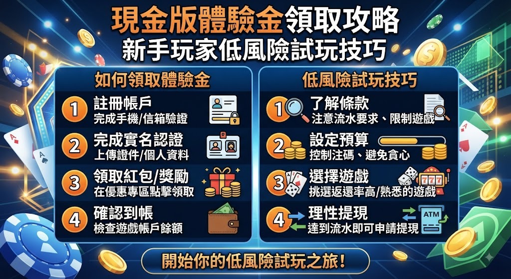 即刻解鎖體驗金領取秘笈,開啟零風險試玩之旅 即刻解鎖體驗金領取秘笈,開啟零風險試玩之旅